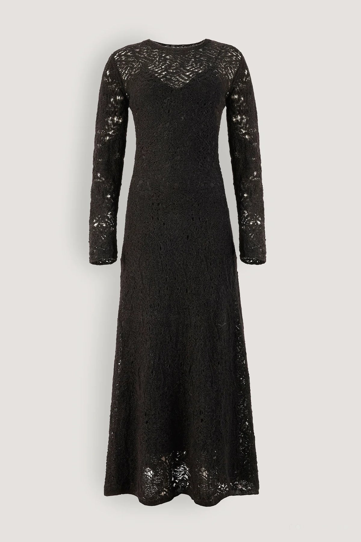 Abito in pizzo di lana soft Nero
