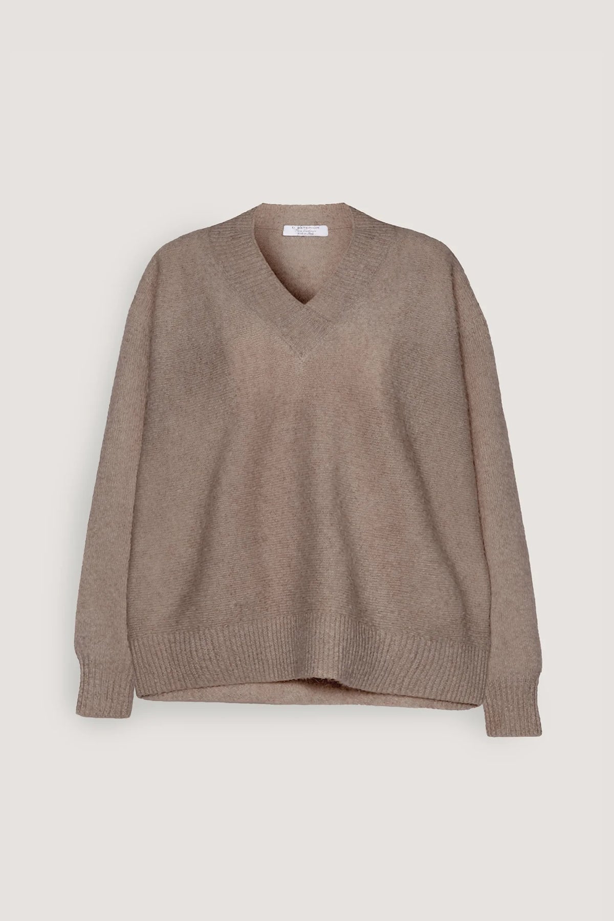 Maglia scollo a V in puro cashmere Visone