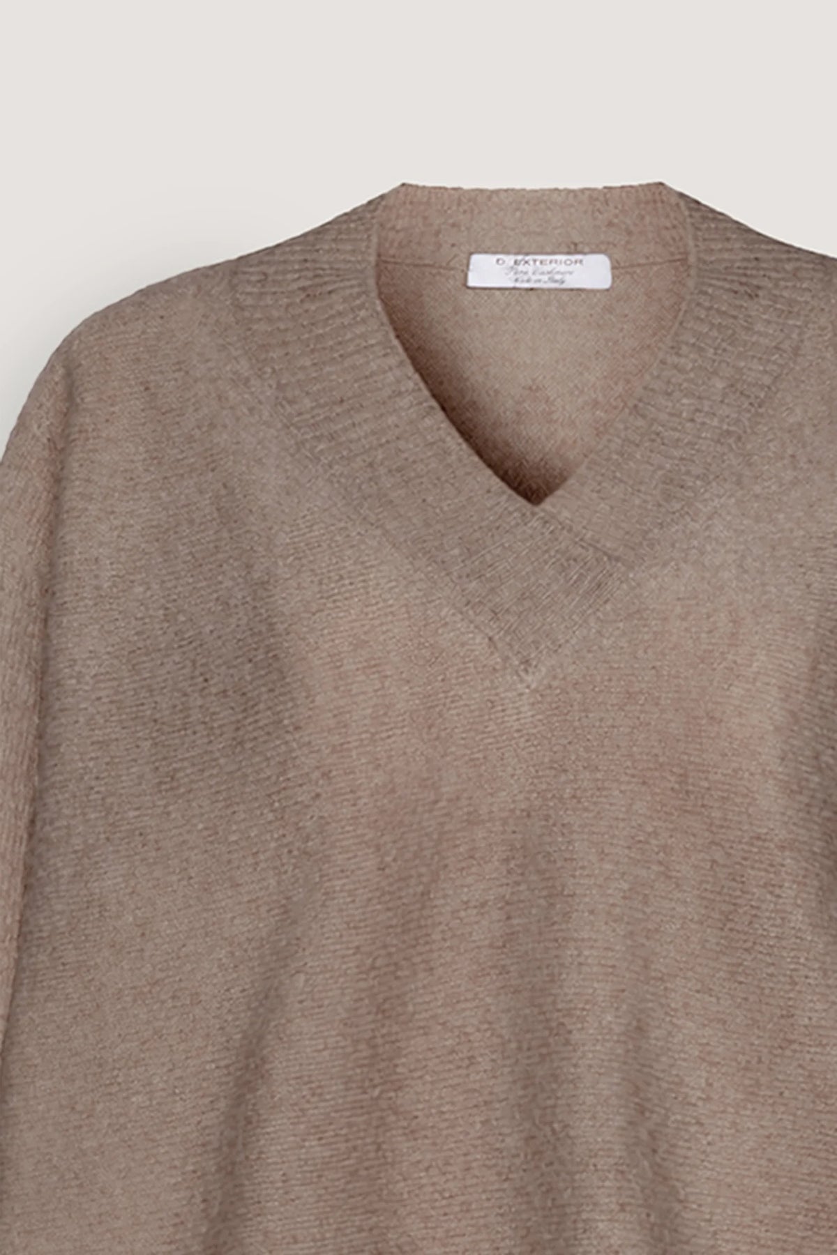Maglia scollo a V in puro cashmere Visone