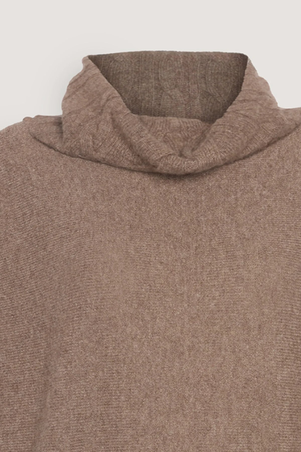 Maglia con collo a trecce in puro cashmere Visone