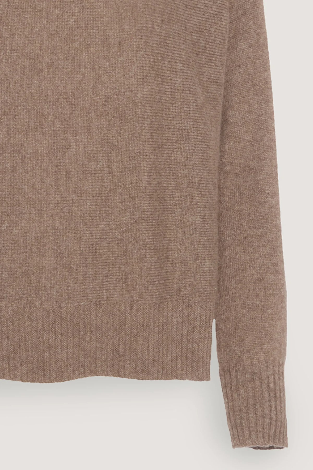 Maglia con collo a trecce in puro cashmere Visone