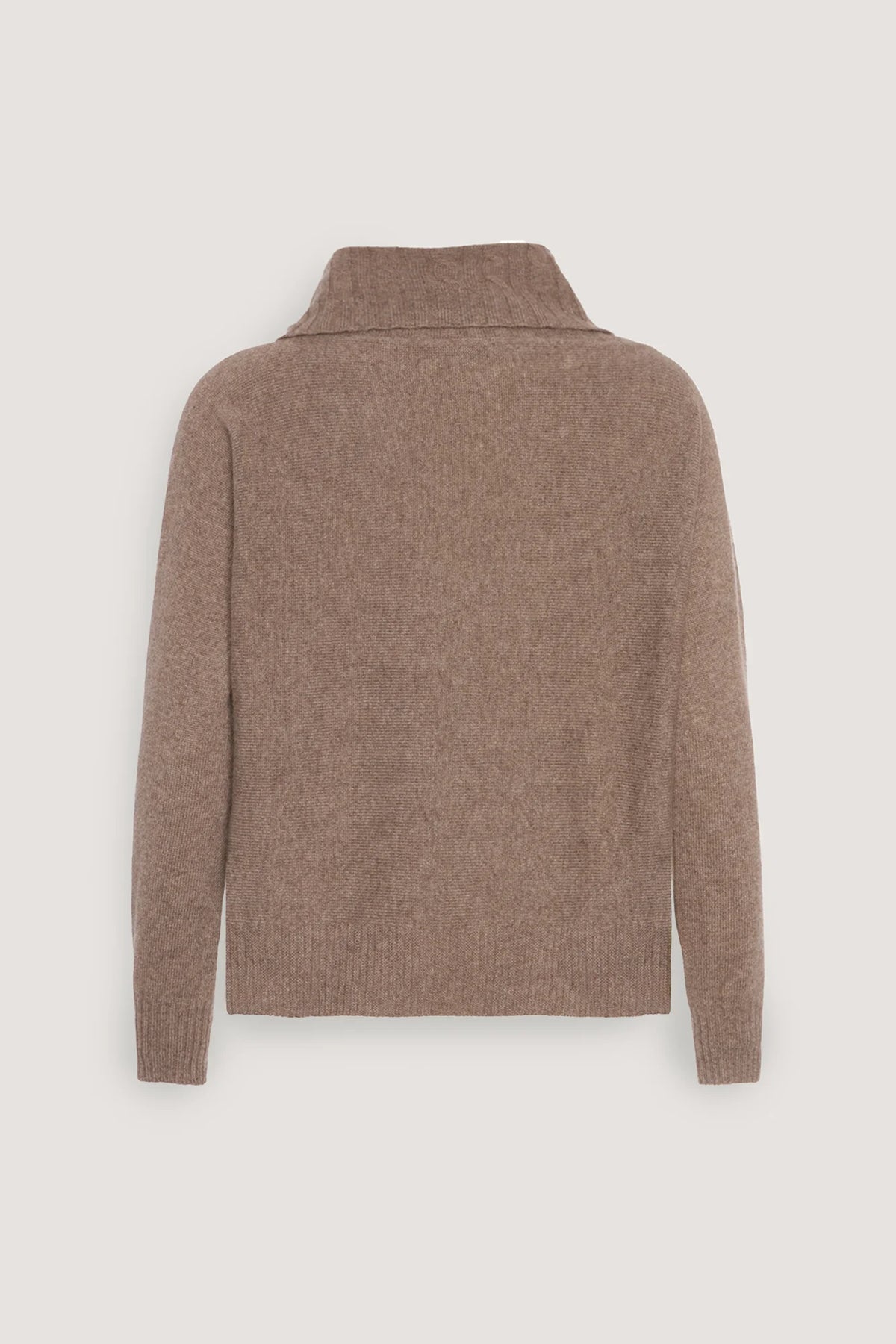 Maglia con collo a trecce in puro cashmere Visone