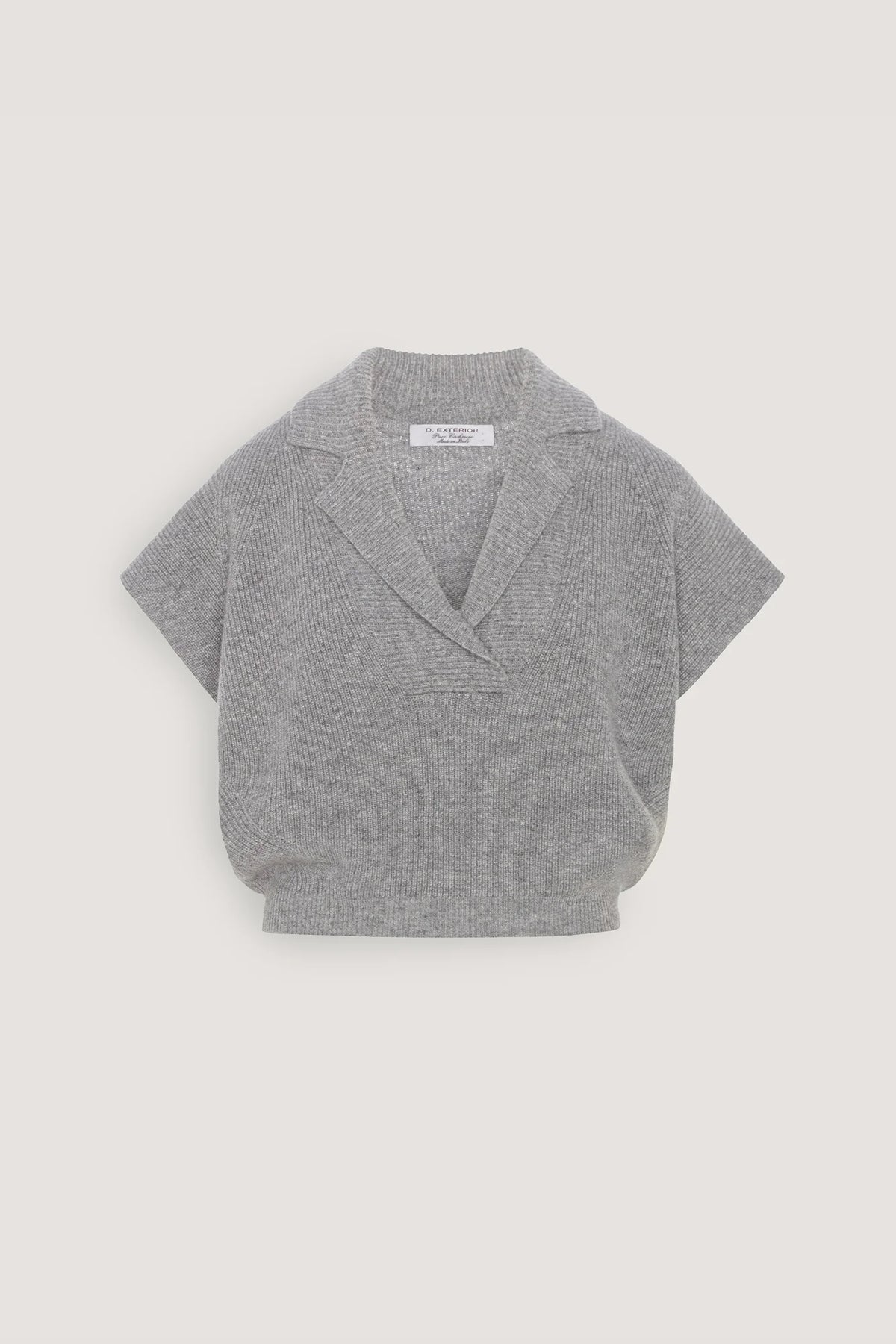 Gilet in puro cashmere a trecce Granito