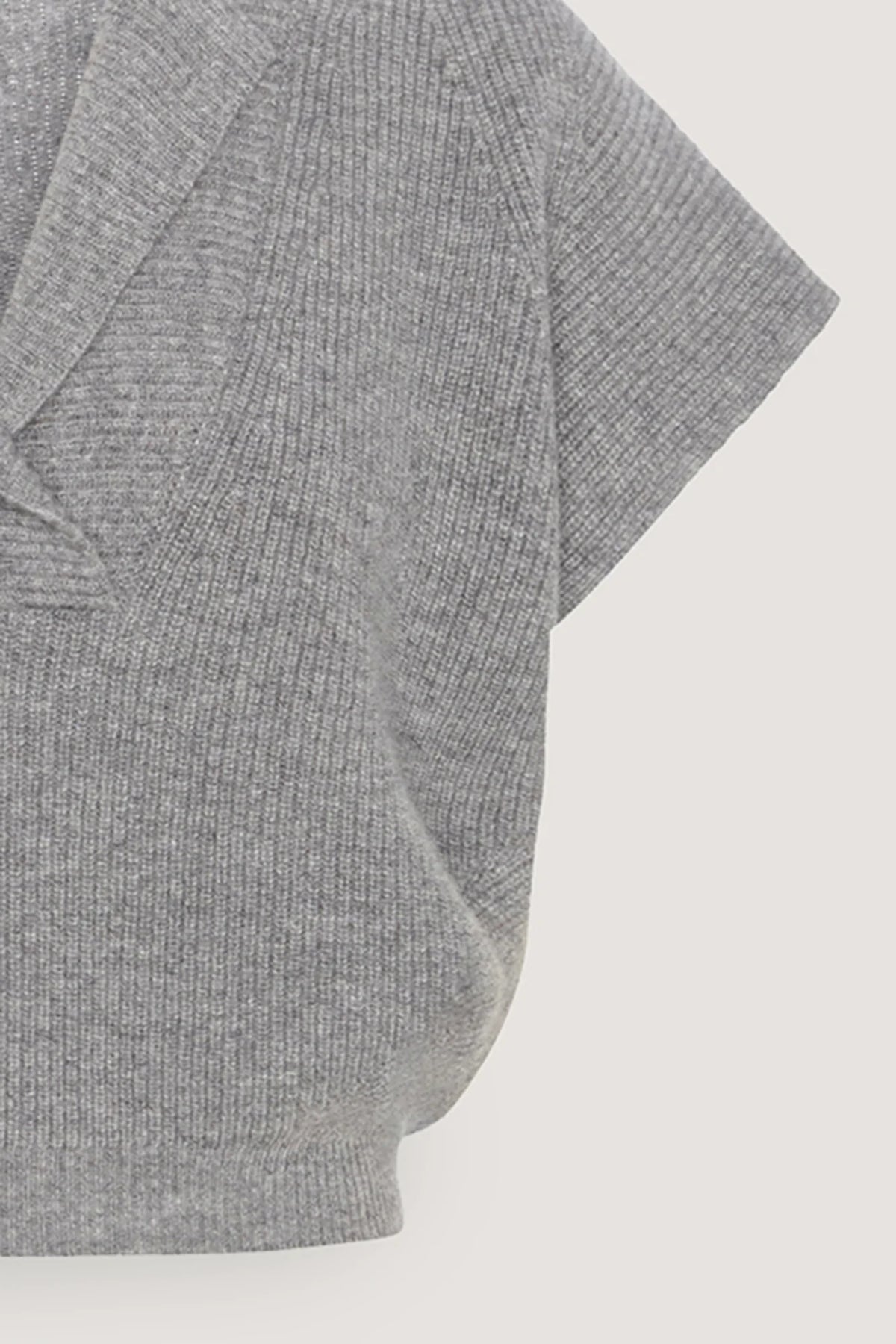 Gilet in puro cashmere a trecce Granito