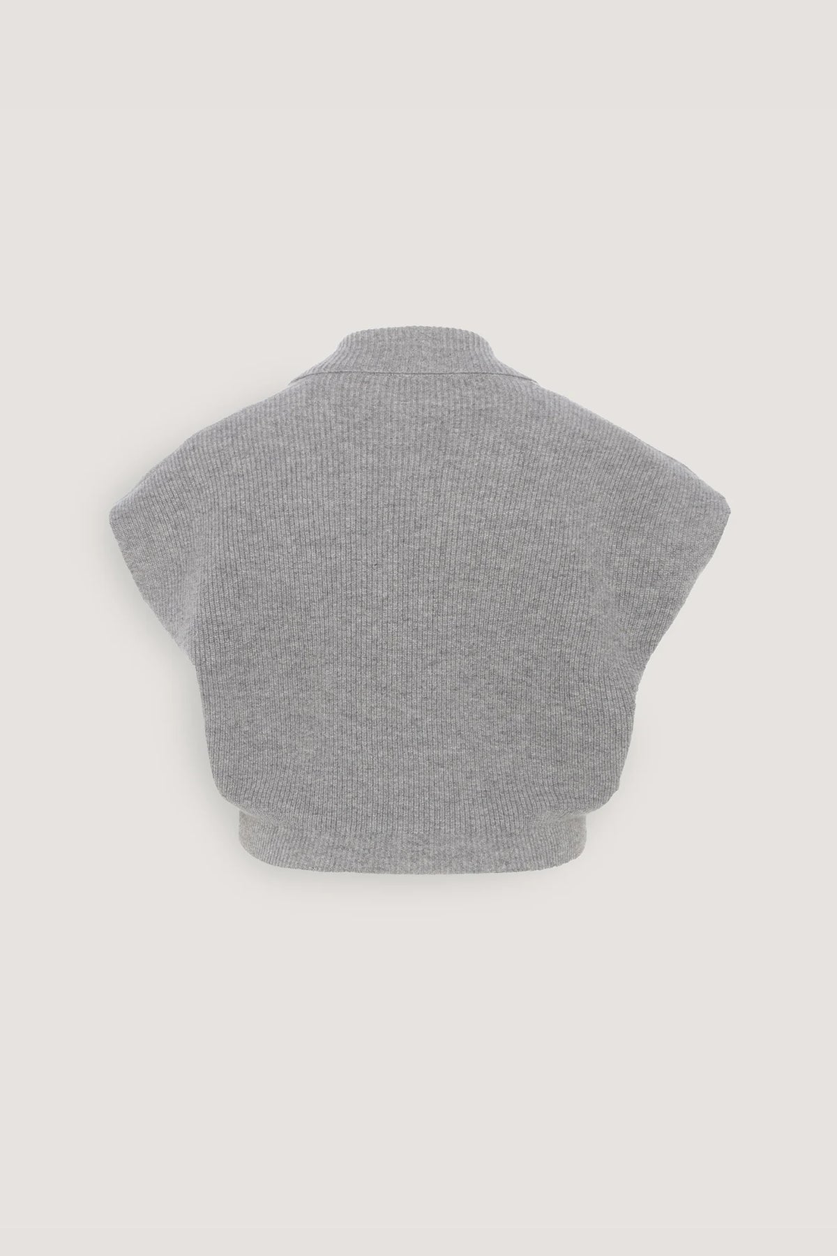 Gilet in puro cashmere a trecce Granito