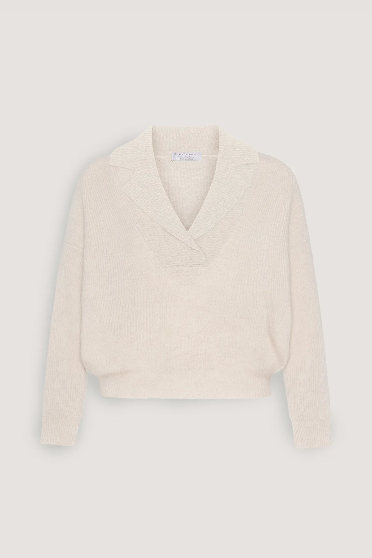 Maglia in puro cashmere a trecce e collo rever Resina