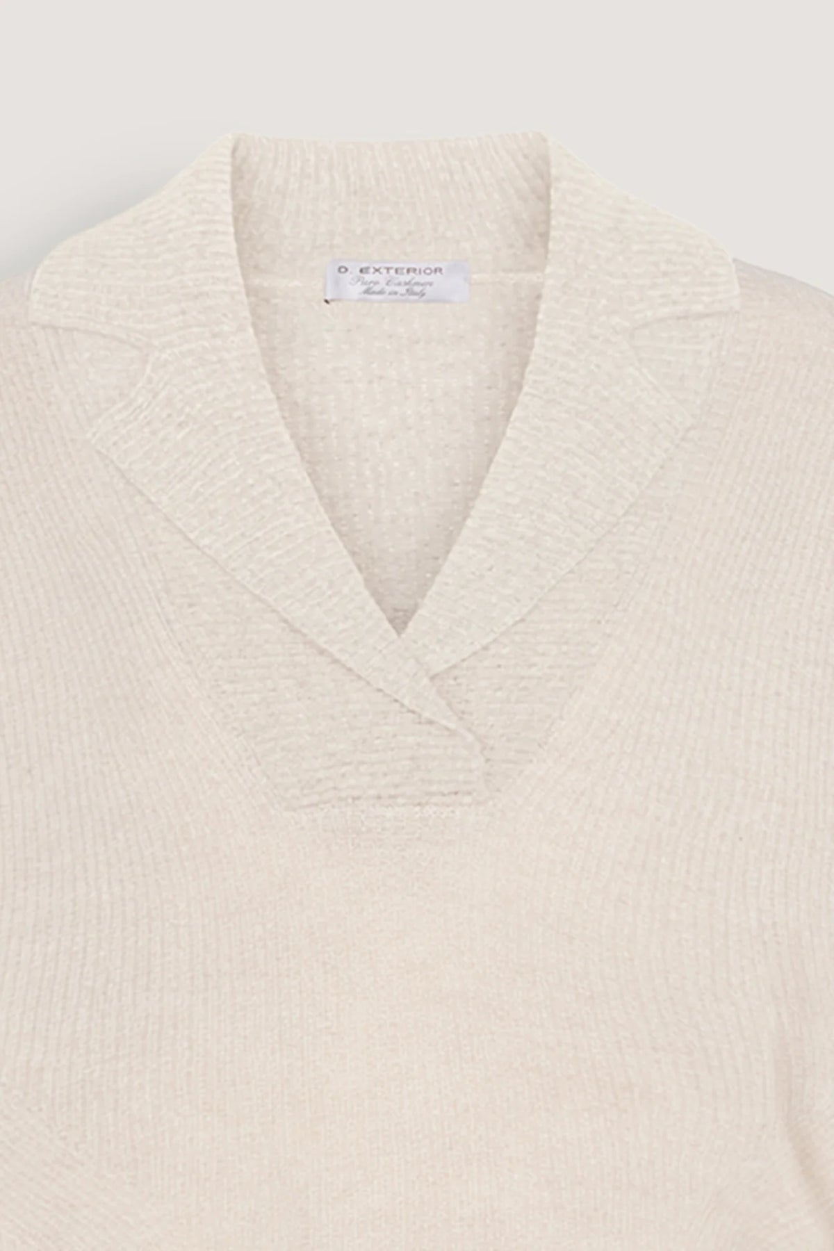 Maglia in puro cashmere a trecce e collo rever Resina
