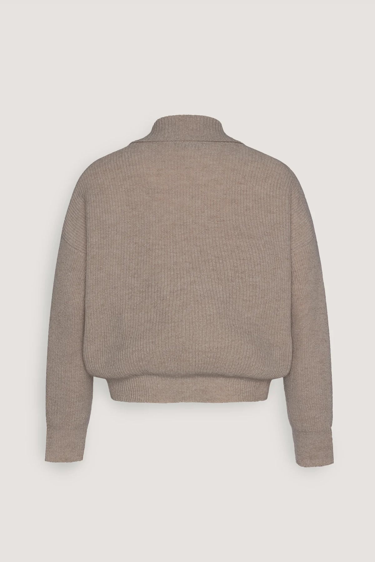Maglia in puro cashmere a trecce e collo rever Visone