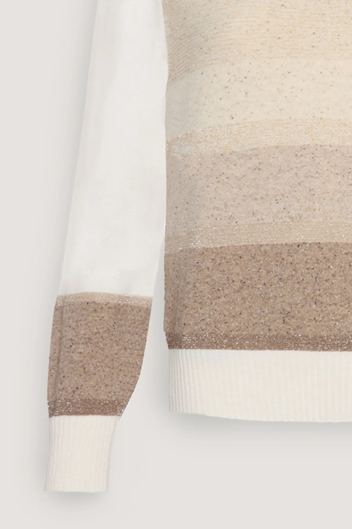 Barchetta in righe di tweed Latte