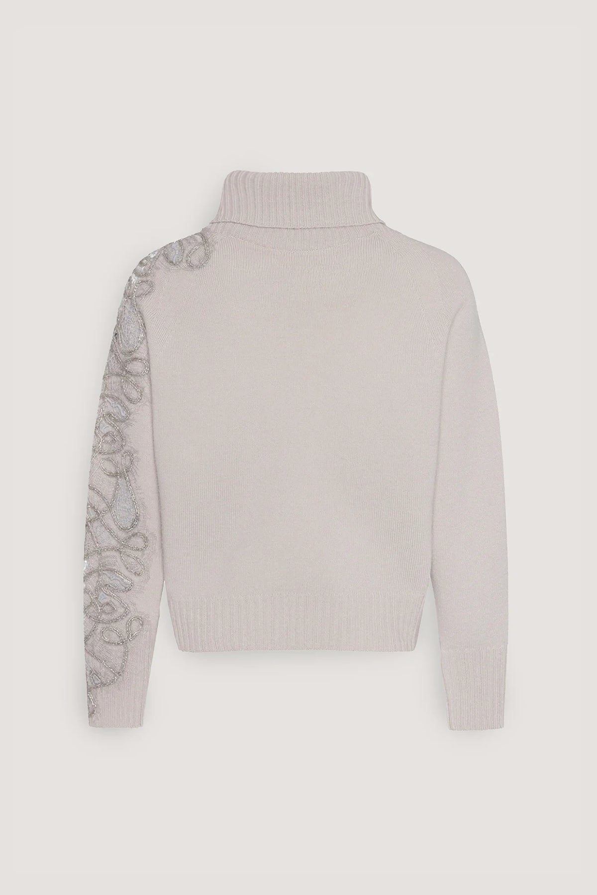 Dolcevita in misto cashmere con pizzo Resina