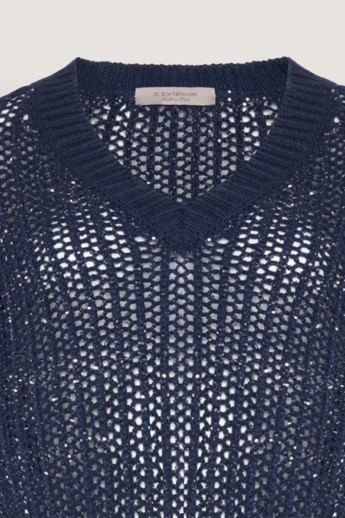 Gilet con trafori e paillettes Blu