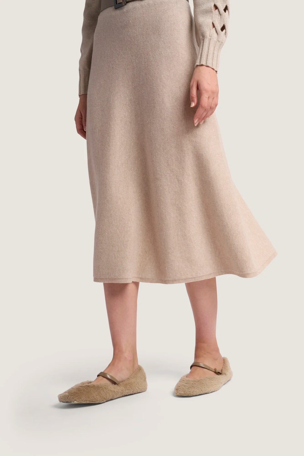 Gonna svasata in misto cashmere Deserto