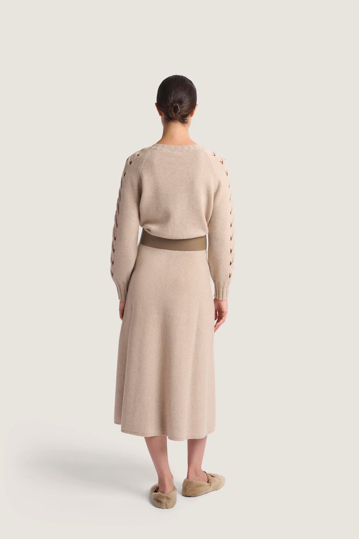 Gonna svasata in misto cashmere Deserto