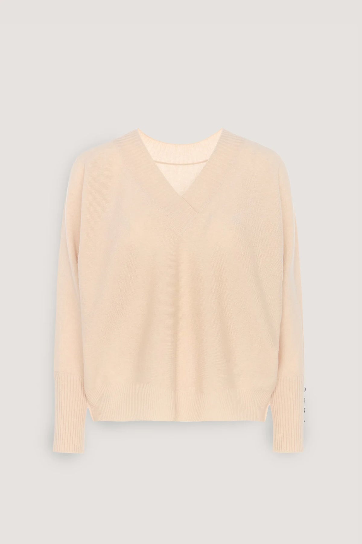 Maglia in misto cashmere con bottoni ai polsi Miele