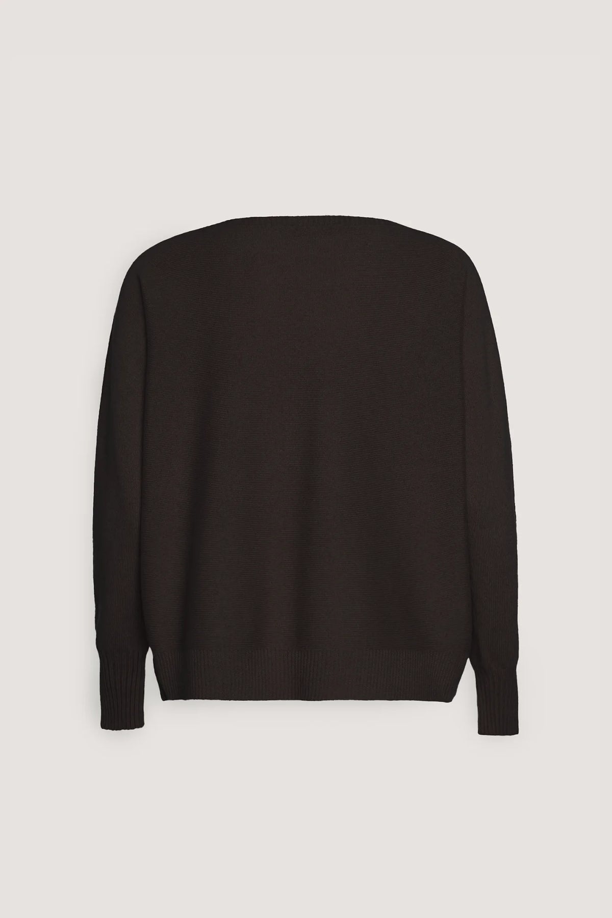 Barchetta in misto cashmere con catenella Caffè