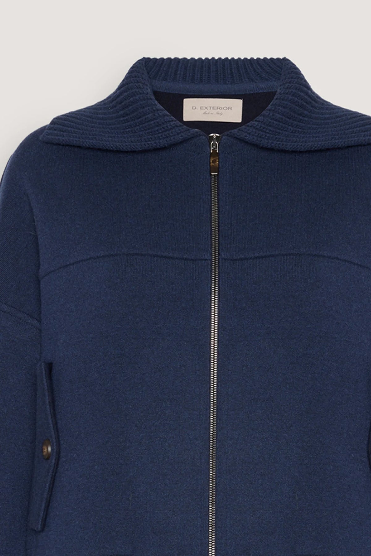 Bomber in misto cashmere Blu