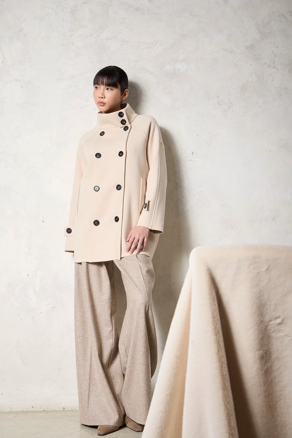 Caban in misto cashmere Miele