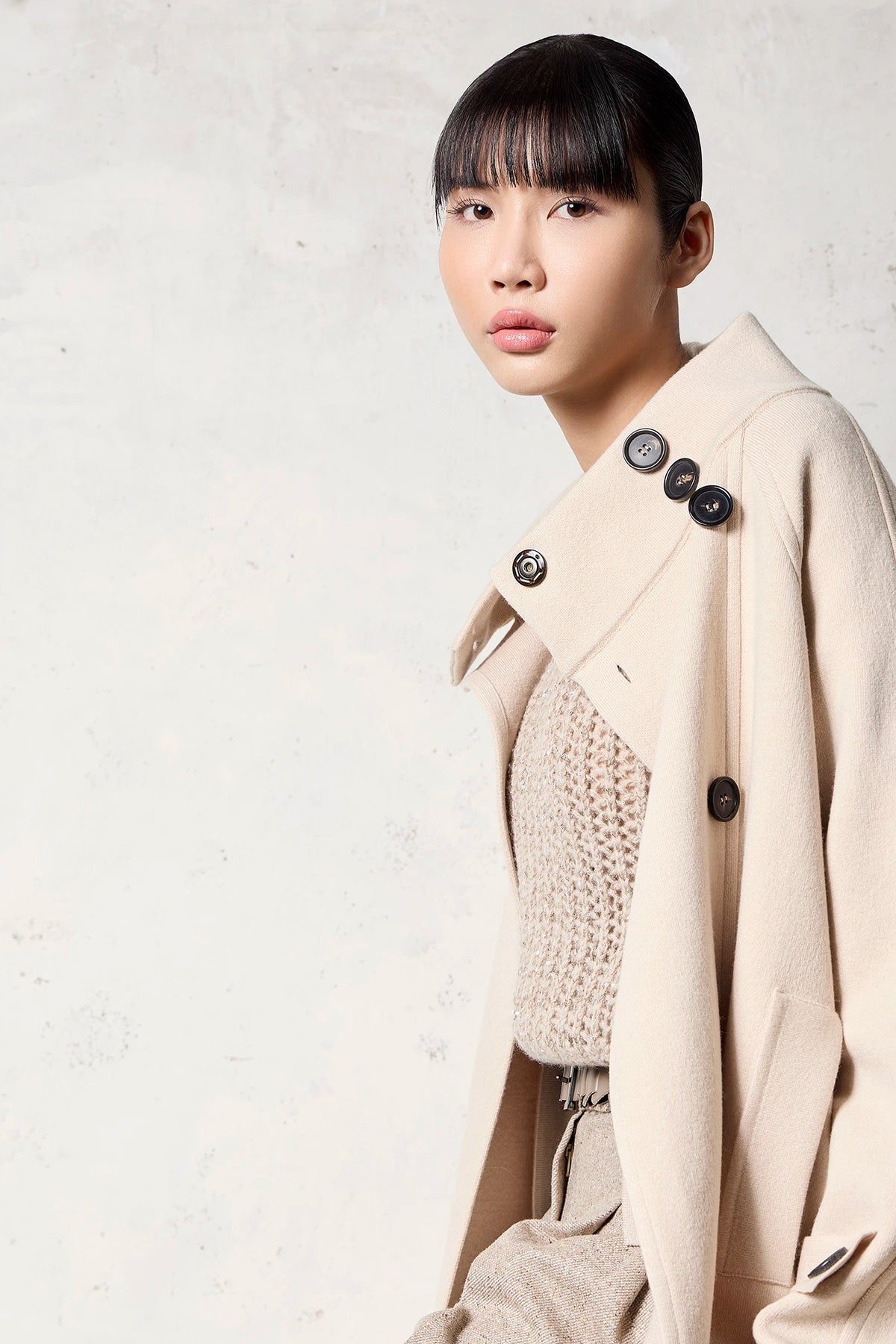Caban in misto cashmere Miele