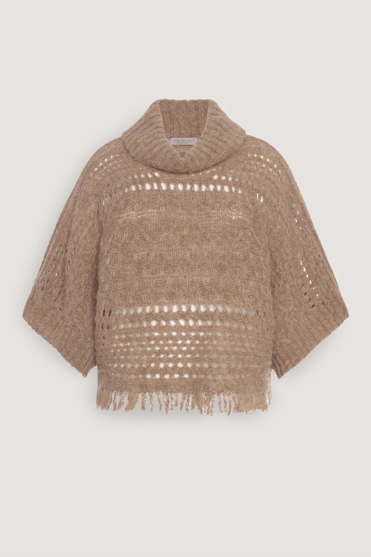 Poncho in alpaca a trecce Castoro