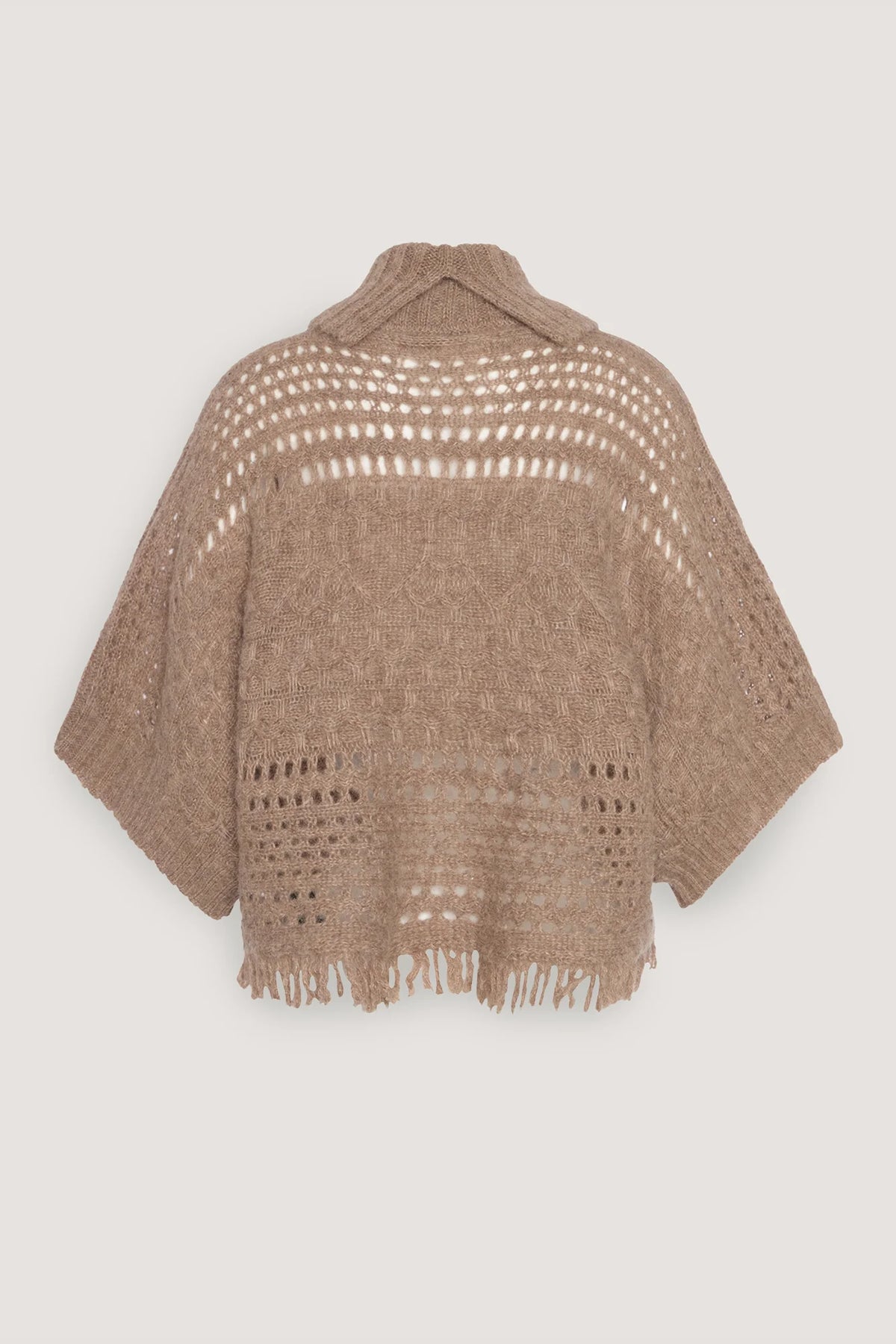 Poncho in alpaca a trecce Castoro