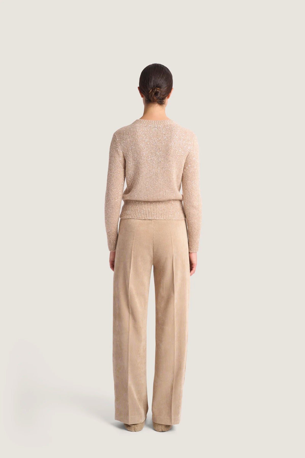 Maglia in alpaca e pailletes Miele