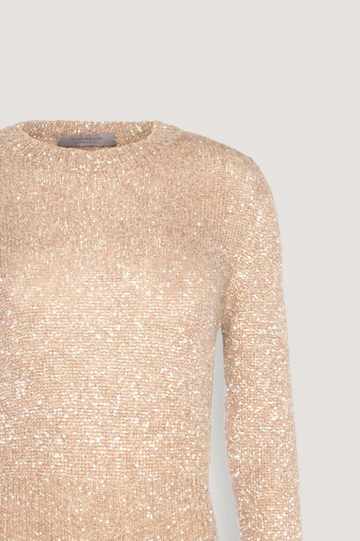 Maglia in alpaca e pailletes Miele