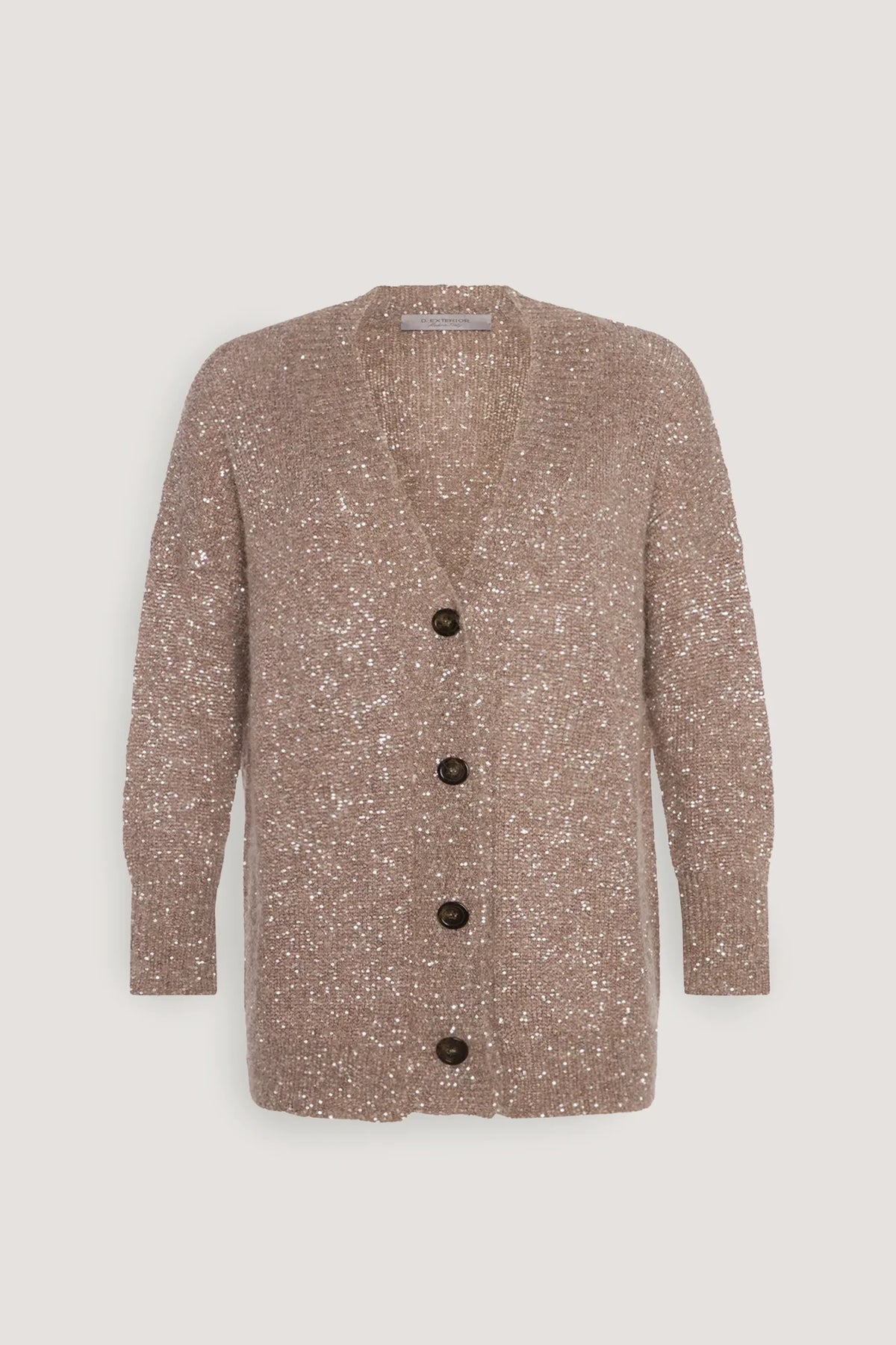 Cardigan in alpaca e pailletes Castoro