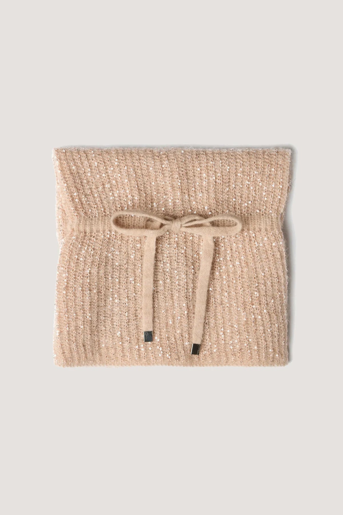 Balaclava in alpaca e paillettes Miele