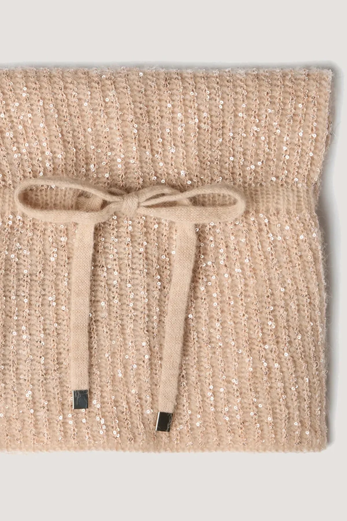 Balaclava in alpaca e paillettes Miele