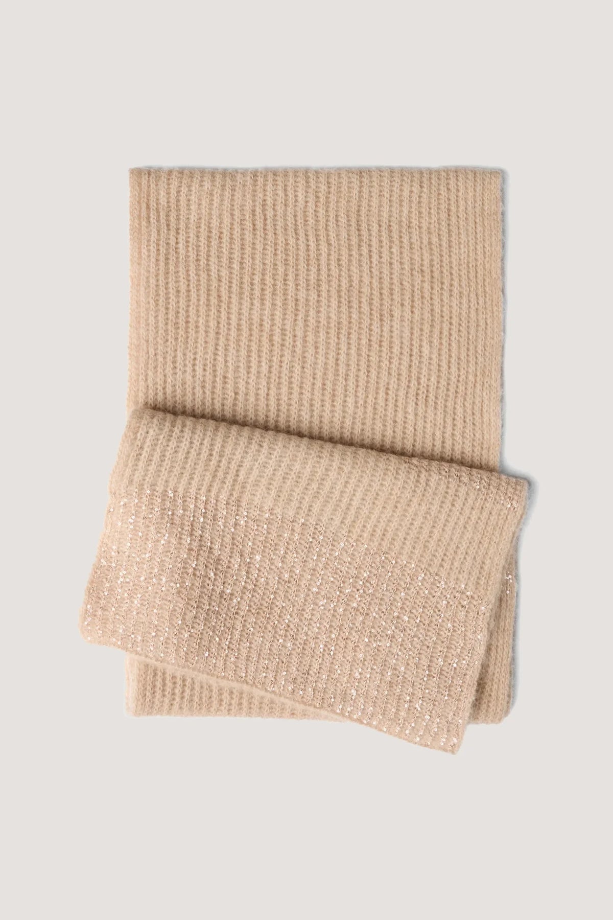 Sciarpa in alpaca e paillettes Miele