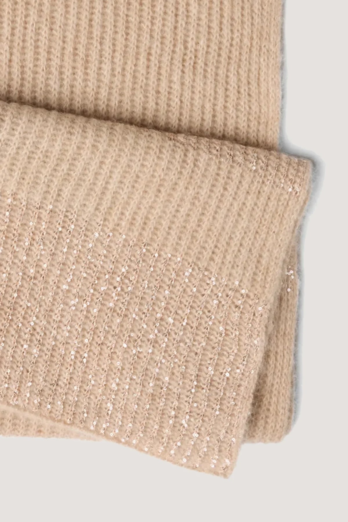 Sciarpa in alpaca e paillettes Miele