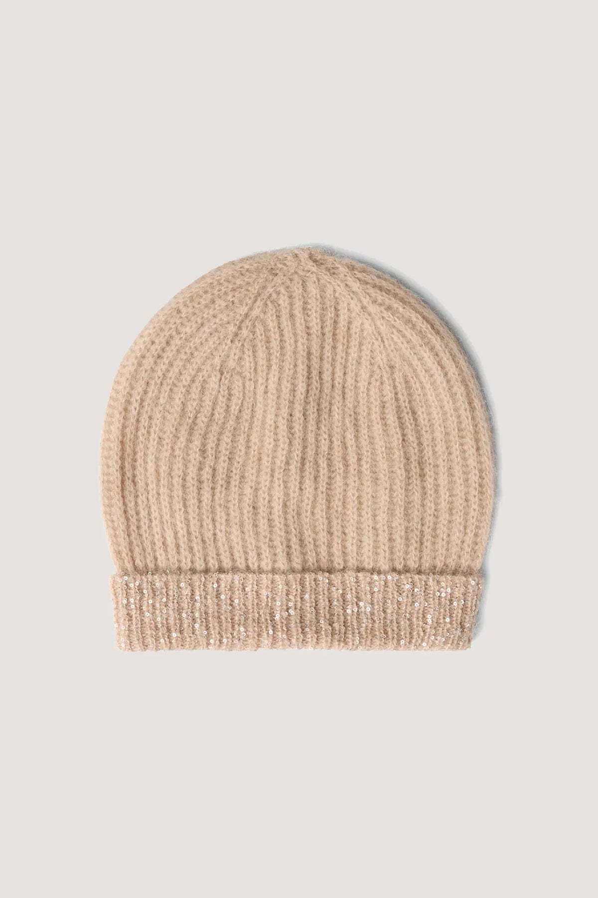 Berretta in alpaca e paillettes Visone