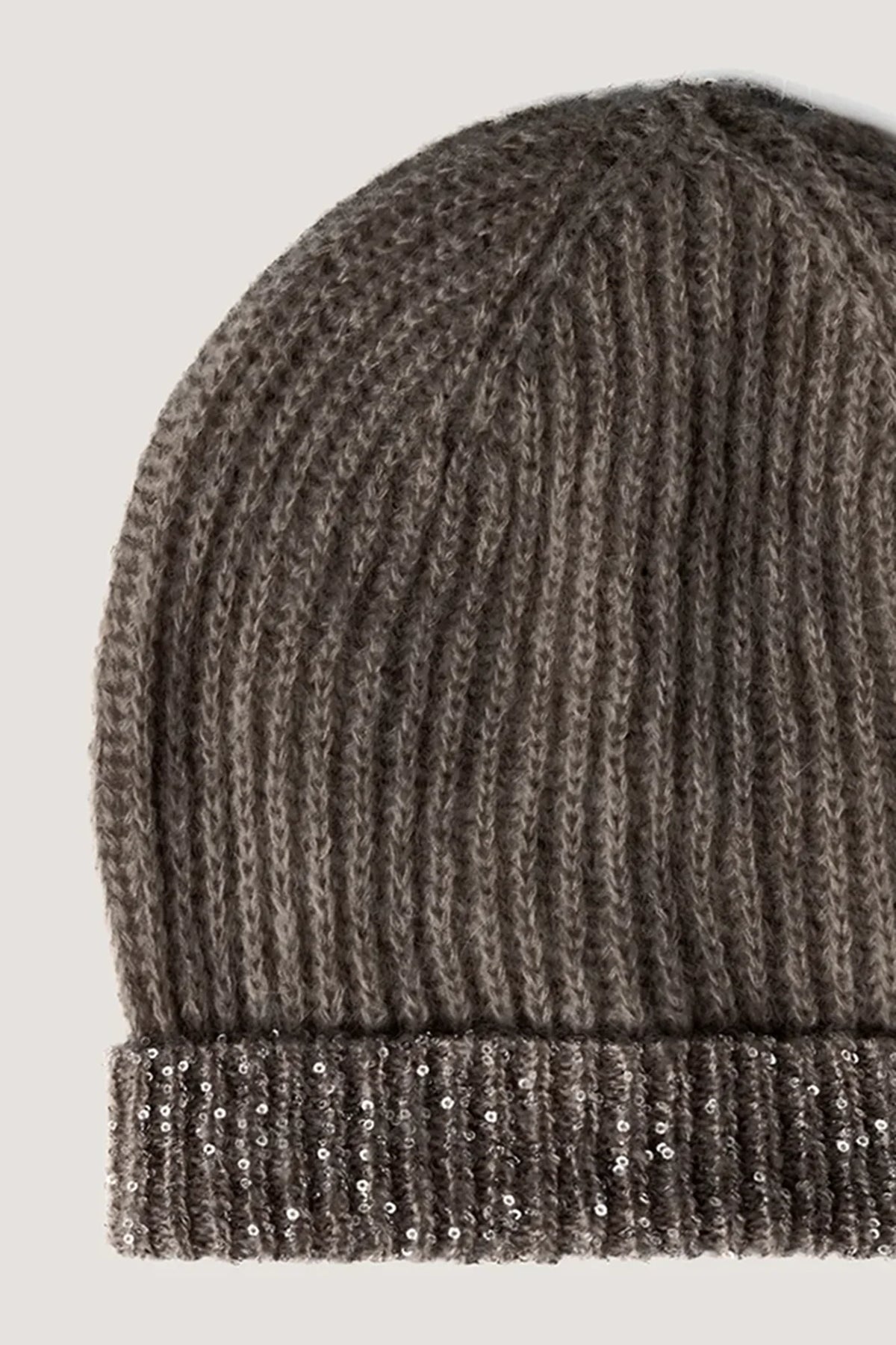 Berretta in alpaca e paillettes Miele