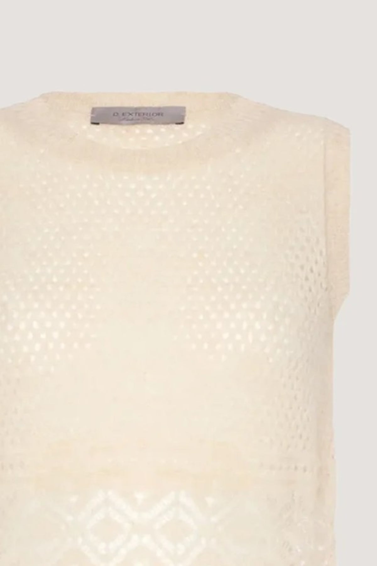 Gilet di alpaca con pizzo Vaniglia