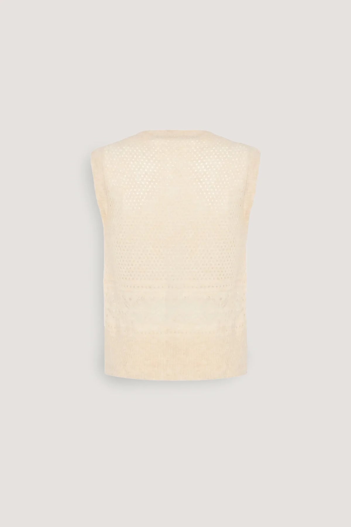 Gilet di alpaca con pizzo Vaniglia