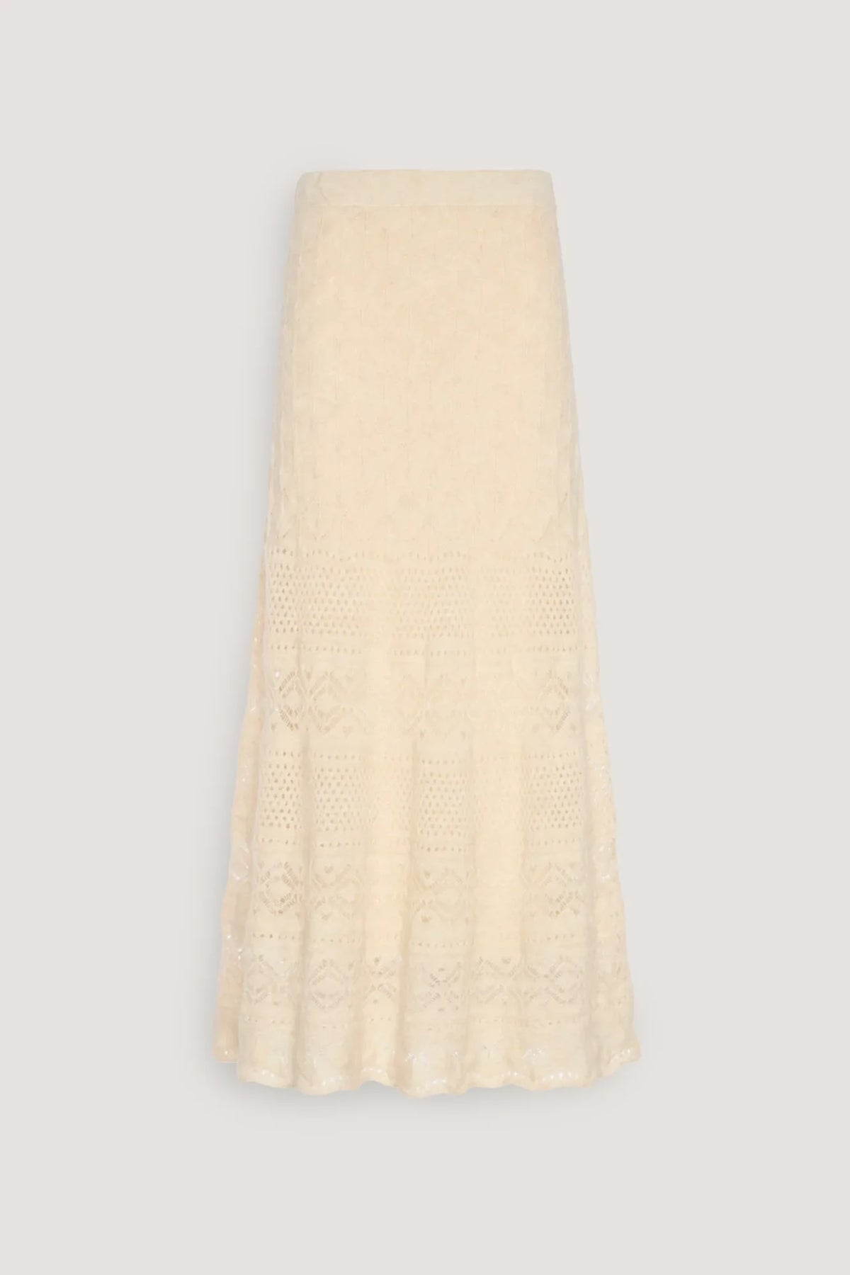 Gonna svasata in alpaca con pizzo Vaniglia