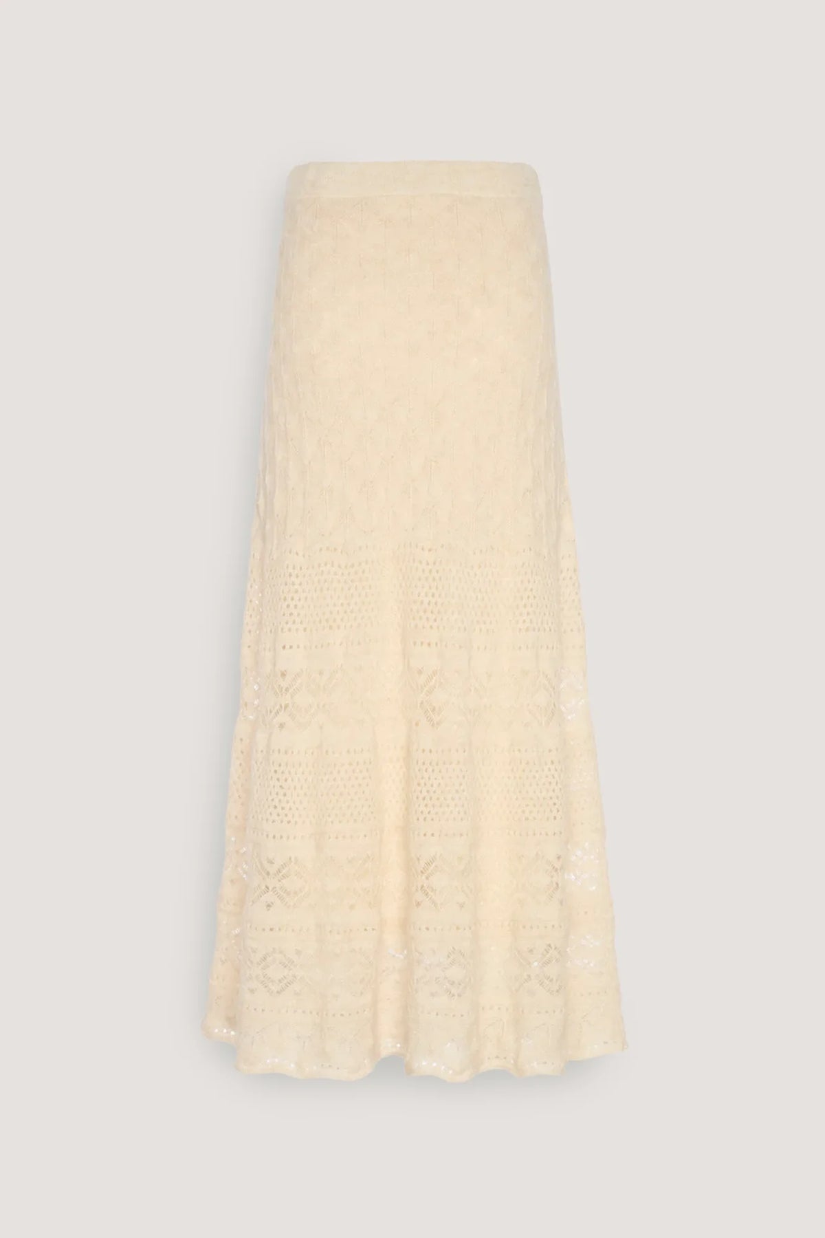 Gonna svasata in alpaca con pizzo Vaniglia