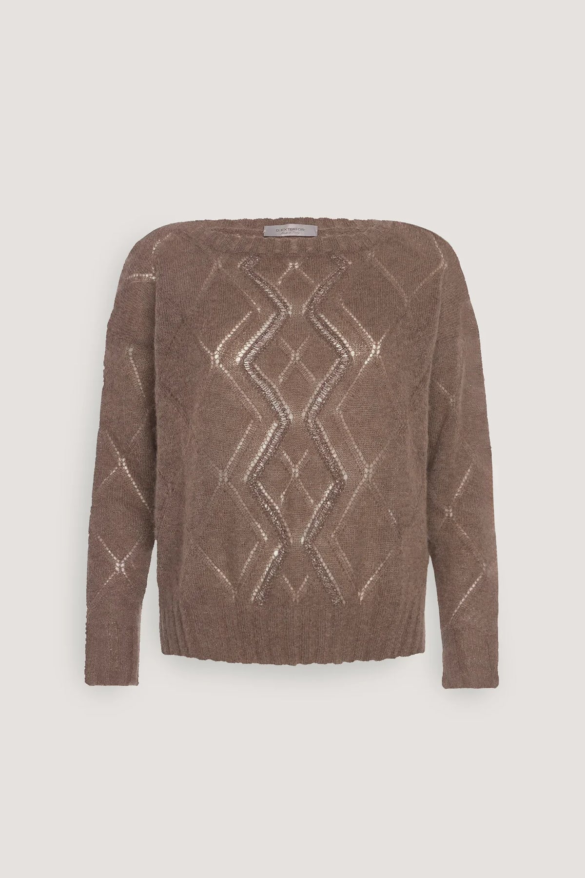 Girocollo in alpaca con rombi Visone