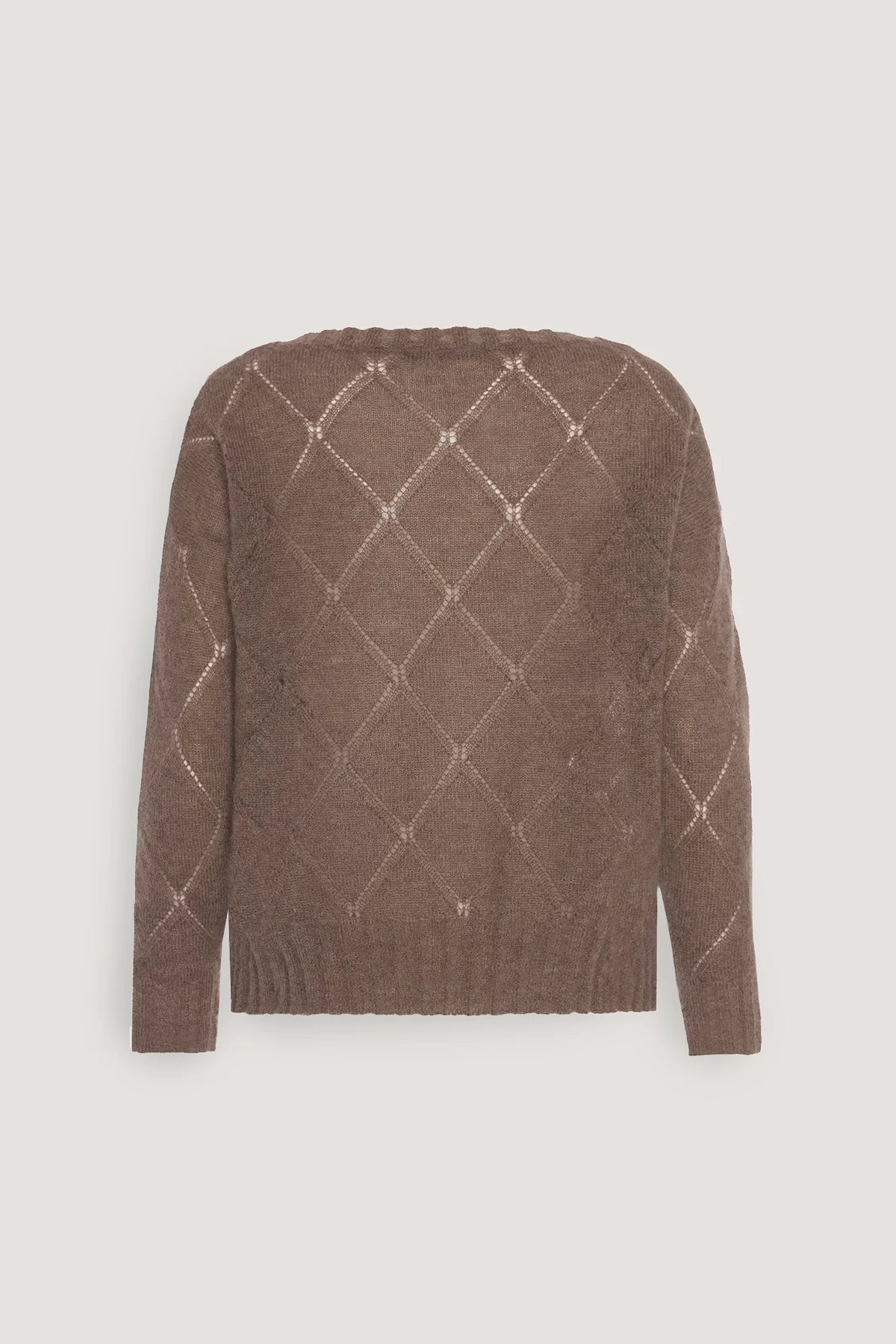 Girocollo in alpaca con rombi Visone
