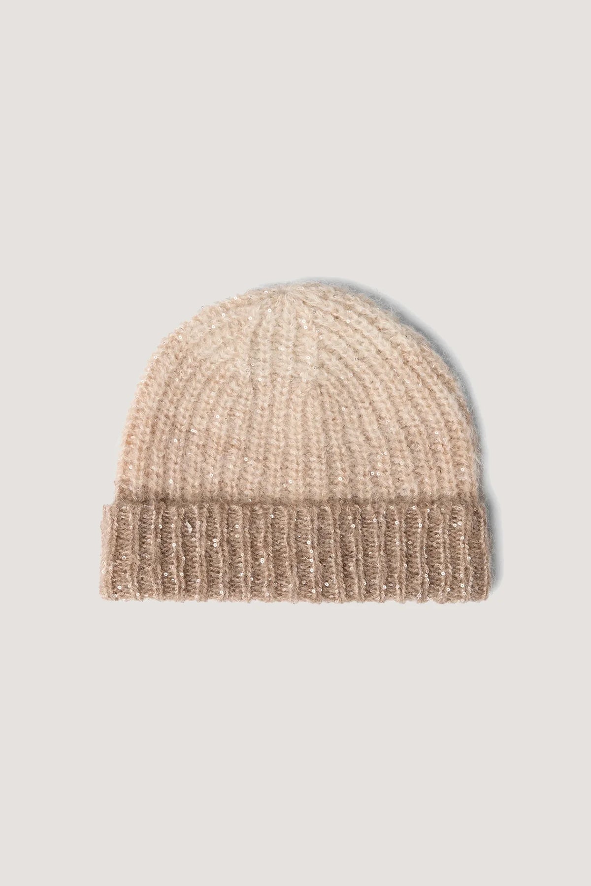 Berretta degradè in alpaca e paillettes Miele