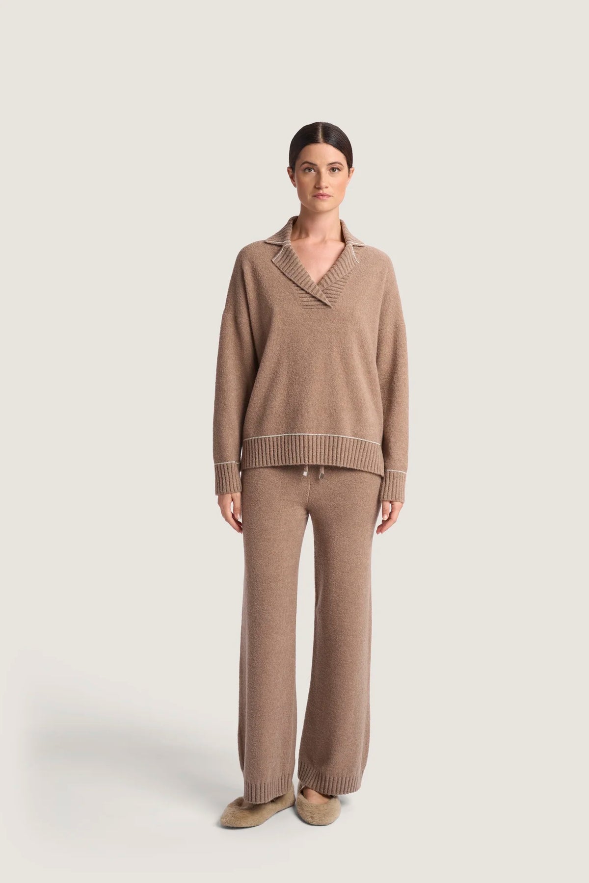 Pantalone in bouclè con coulise in vita Castoro