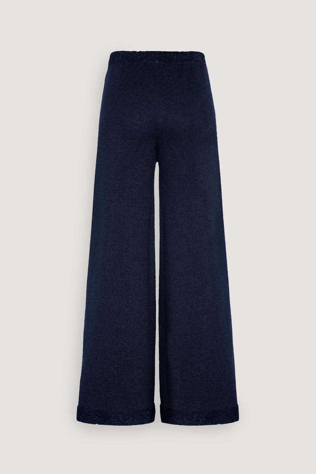 Pantalone largo con lavorazione vanisè di lurex opaco Blu