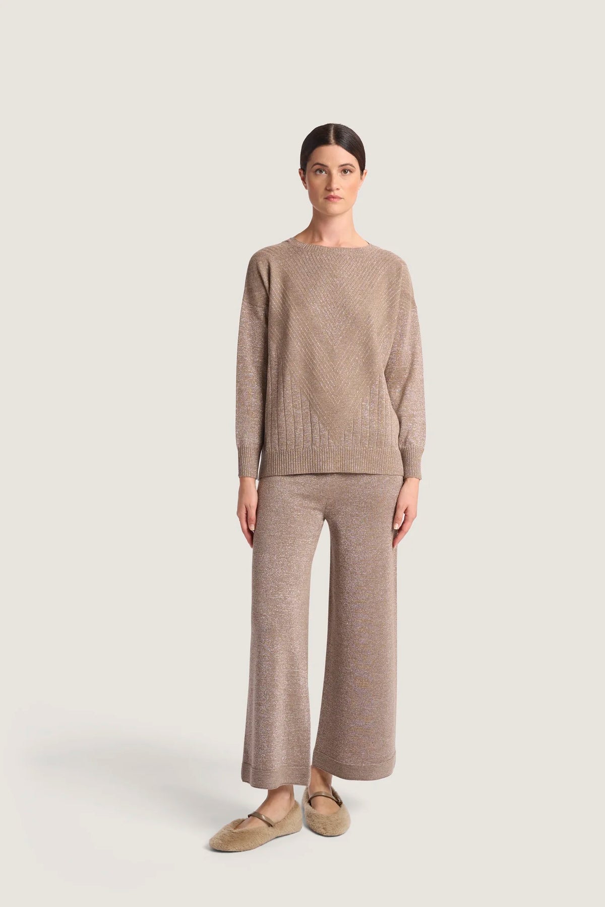 Pantalone con lavorazione vanisè di lurex Castoro