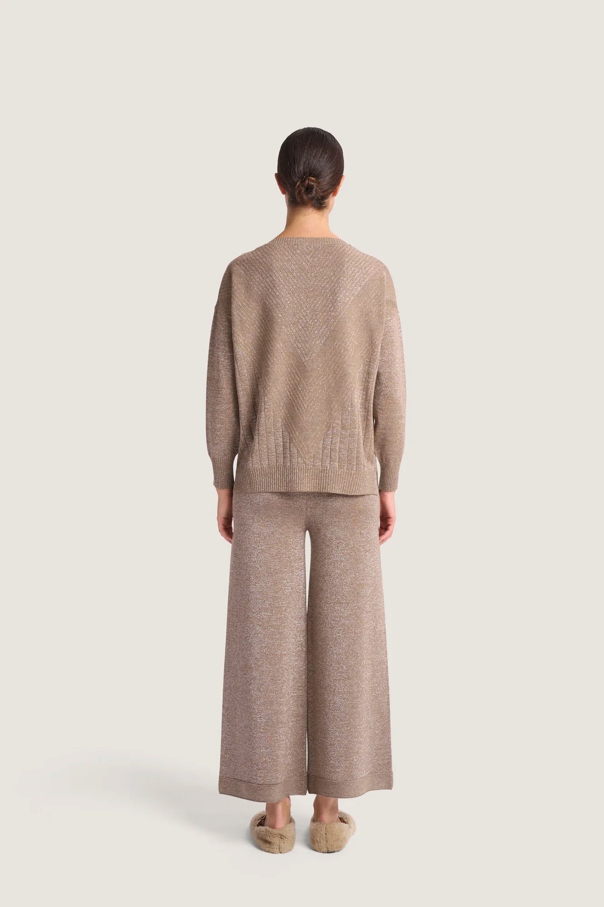Pantalone con lavorazione vanisè di lurex Castoro