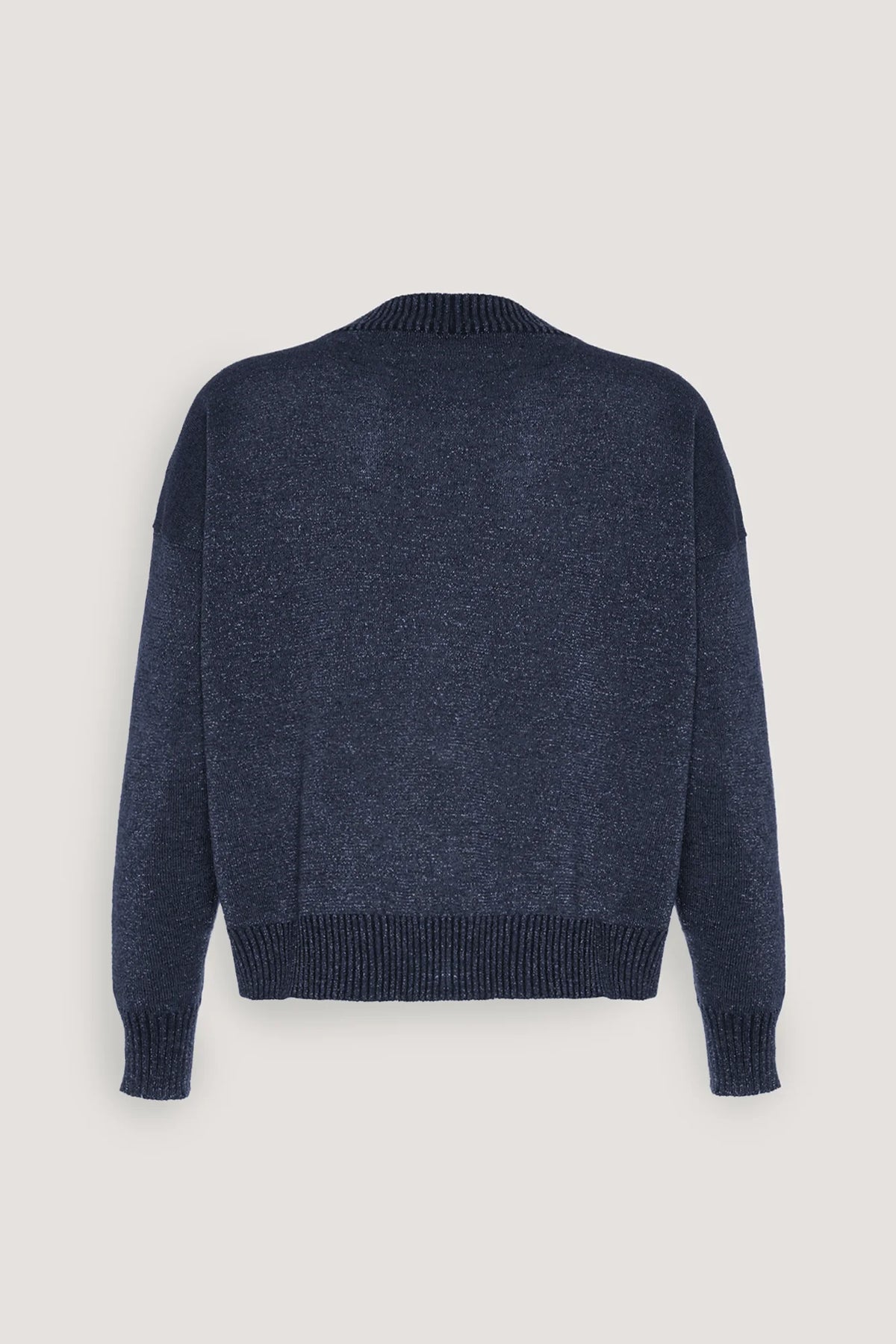 Cardigan corto con lavorazione vanisè di lurex Blu