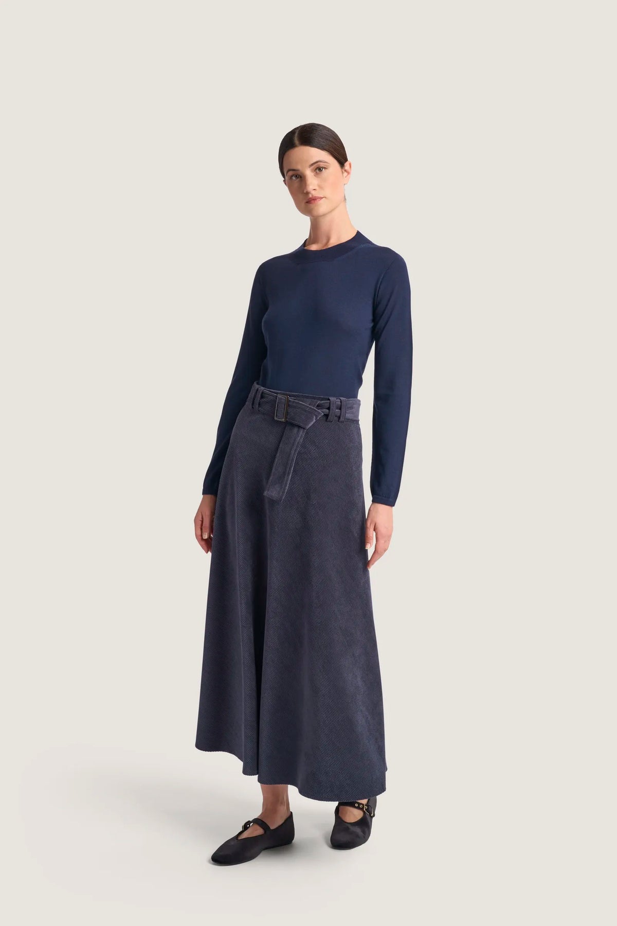 Girocollo in lana merinos Blu
