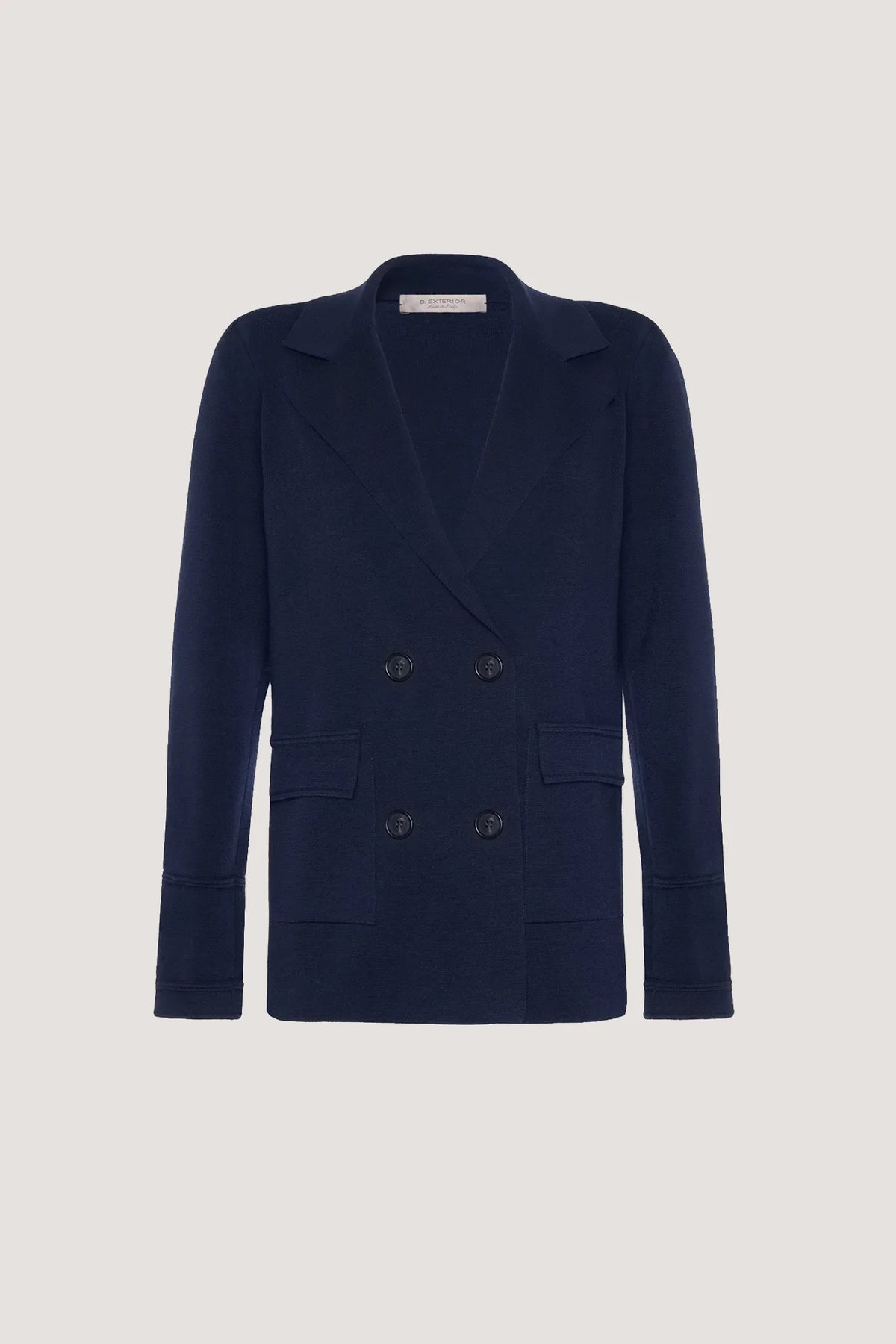 Giacca doppiopetto in lana merinos Blu