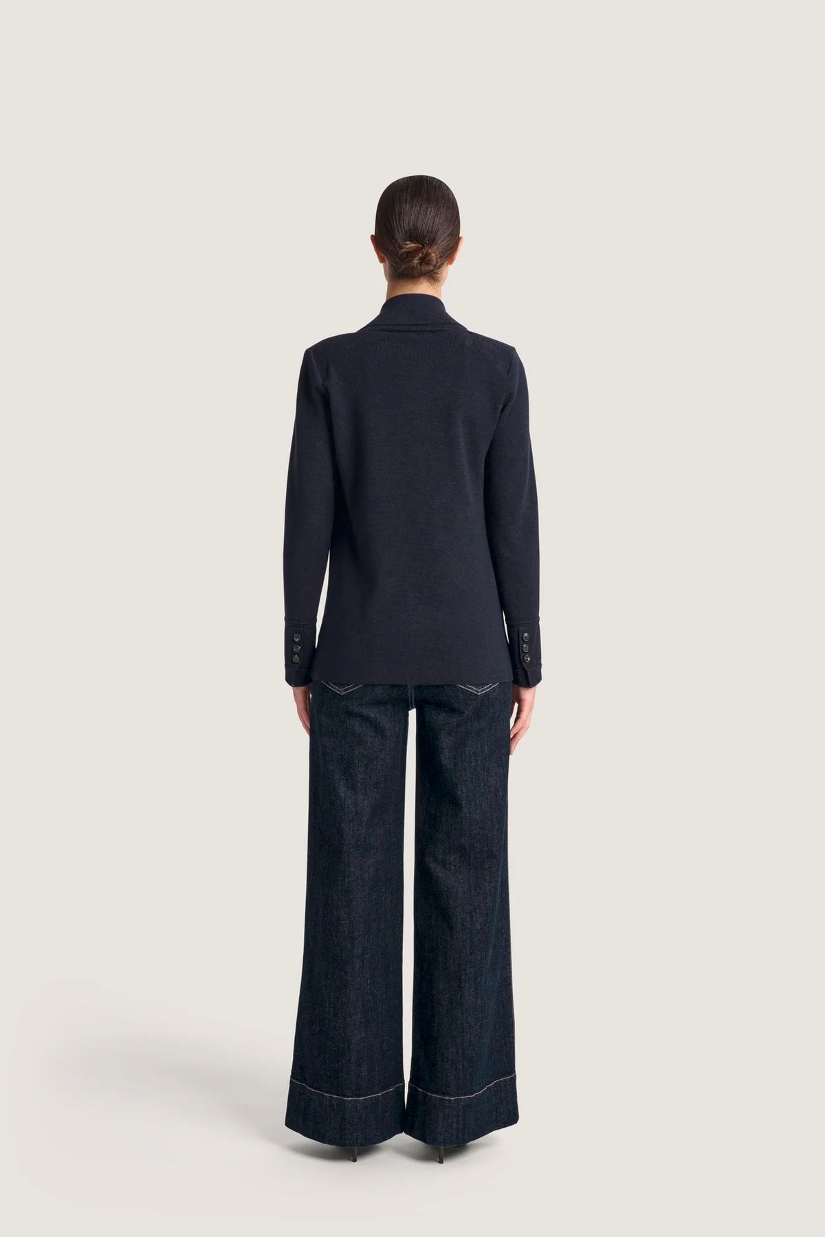 Giacca doppiopetto in lana merinos Blu