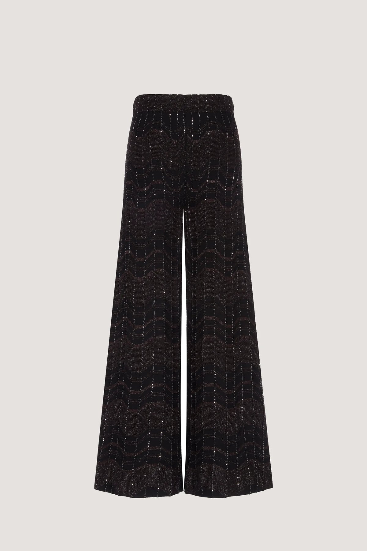 Pantalone con lavorazione geometrica e paillettes Nero