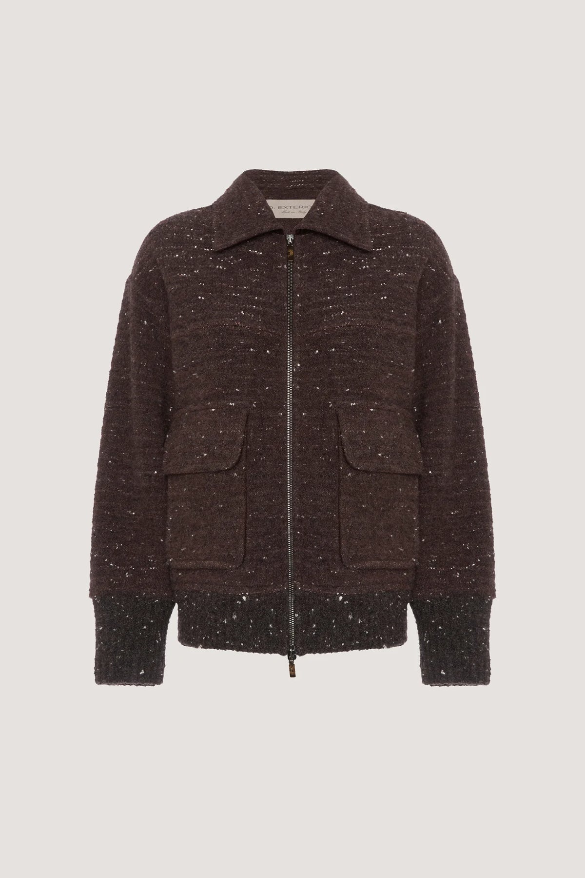 Bomber in tweed Ciccolato